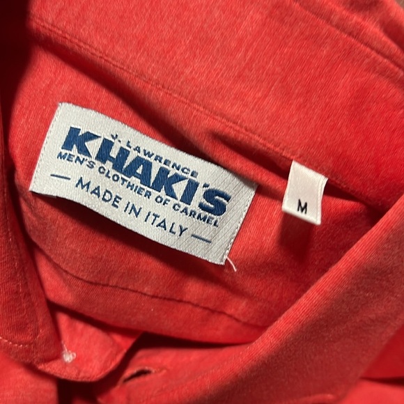 Khakis of Carmel NWOT Coral Long Sleeve Knit Jersey Button Down Shirt M - Picture 6 of 6